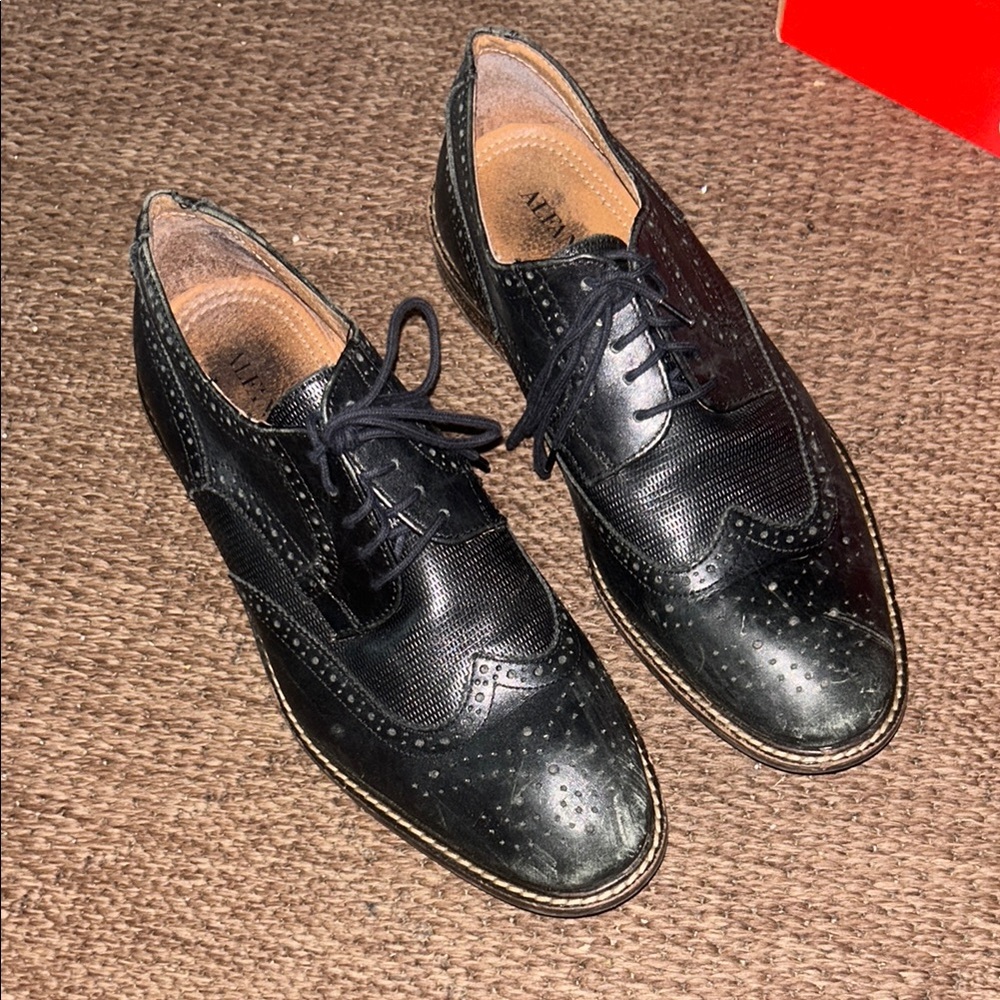 Alfani Black Oxfords Classic Leather Design